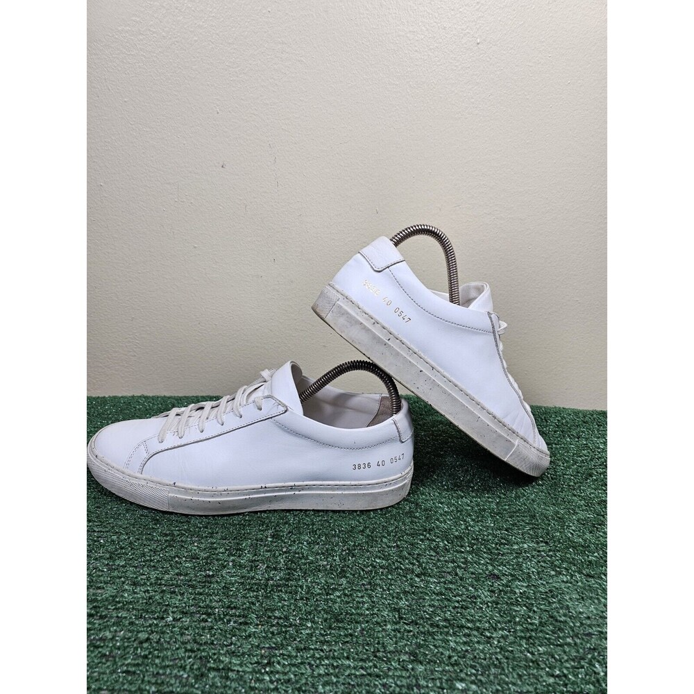 Woman by COMMON PROJECTS Original Achilles Low Confetti Shoes White Black Sz 9 - Picture 4 of 11